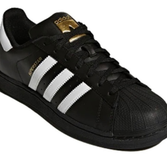 Men’s Original Adidas Superstar Black & White Suede Sneakers Size 10 - Picture 1 of 11